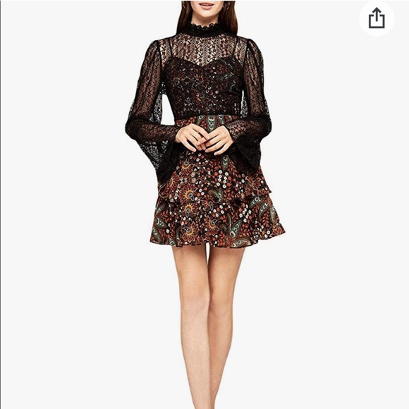 BCBGeneration Floral Ruched Mini Dress - Picture 1 of 13